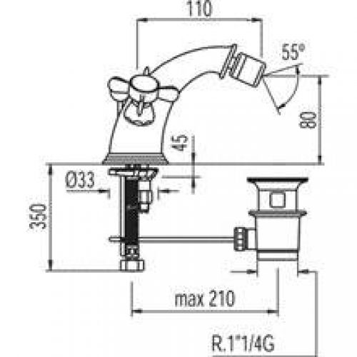 Robinet de bidet mélangeur manuel Rétro-TRES