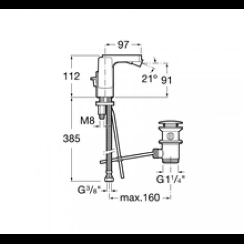 Robinet de bidet poignée latérale L90 Roca