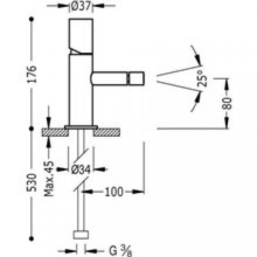 Robinet de bidet rouge TUB TRES STUDY