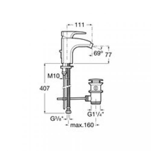 Robinet de bidet Thesis Roca