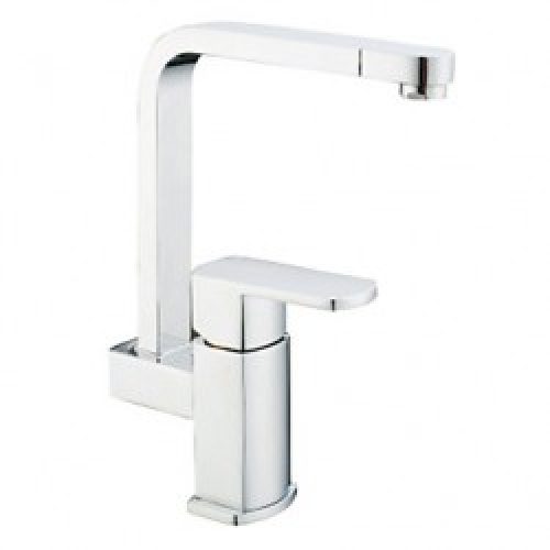 Robinet de cuisine angle droit poignée et bec superposé