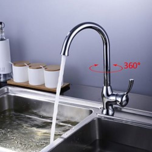 Robinet de cuisine contemporain à bec col de cygne giratoire