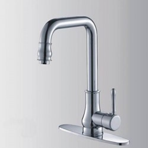 Robinet de cuisine contemporain à bec de 90° de 32 cm de hauteur