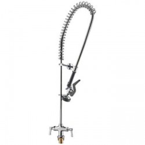 Robinet de cuisine gigogne avec bec rétractable, fini en métal chromé pour un style moderne