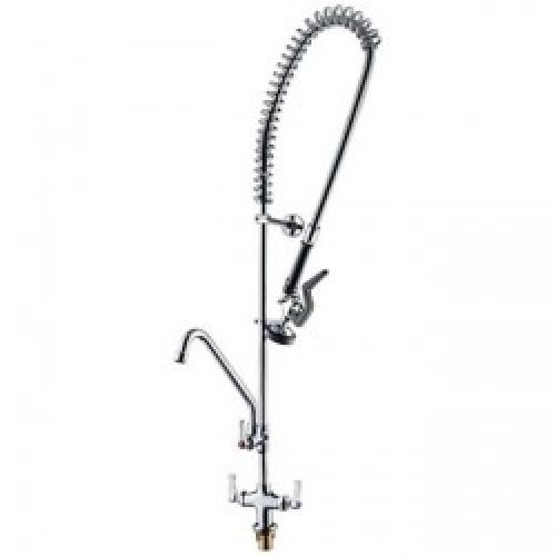 Robinet de cuisine gigogne avec bec rétractable, fini en métal chromé pour un design moderne