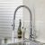 Robinet de cuisine gigogne (deux becs), style contemporain fini chrome