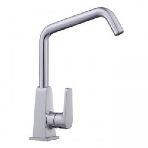 Robinet de cuisine mitigeur à poignée unique fini en métal chromé