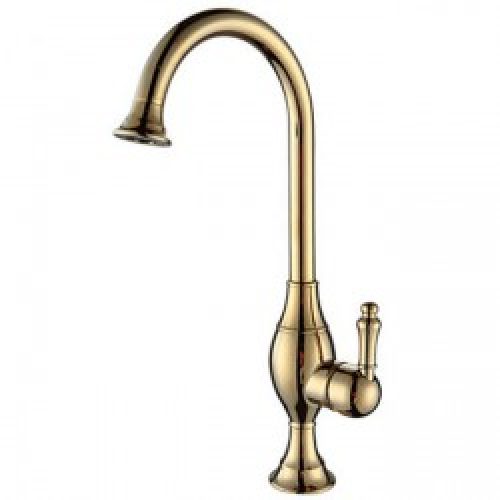 Robinet de cuisine monté fini en laiton et muni d’une seule poignée (style traditionnel)