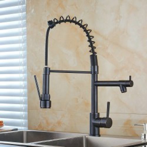Robinet de cuisine simple trou, solide nouveau style Pull Dow Bronze huilé
