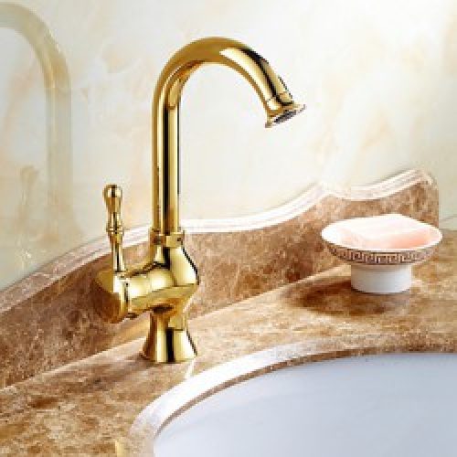 Robinet de cuisine style antique finition or