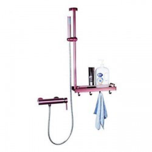 Robinet de douche avec pommeau de douche coulissant et porte-savon