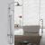 Robinet de douche contemporain finition chrome avec douchette de pluie ronde, pommeau de douche