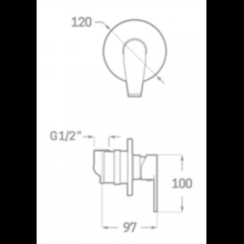 Robinet de douche encastré Arvet SEVEN