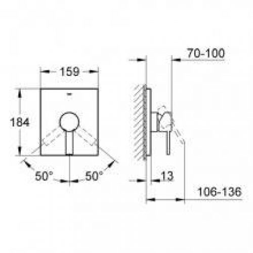 Robinet de douche encastré Grohe Allue