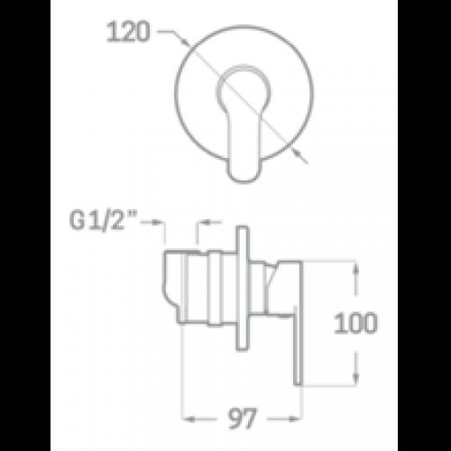 Robinet de douche encastré Omnia SEVEN