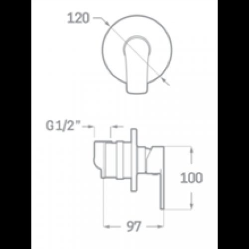 Robinet de douche encastré Sinua SEVEN