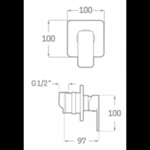Robinet de douche encastré Skara SEVEN