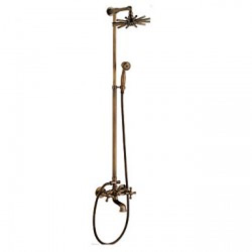 Robinet de douche et baignoire avec douchette en hélice et pommeau de douche