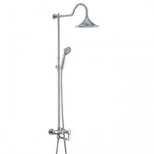 Robinet de douche et baignoire style vintage fini chrome