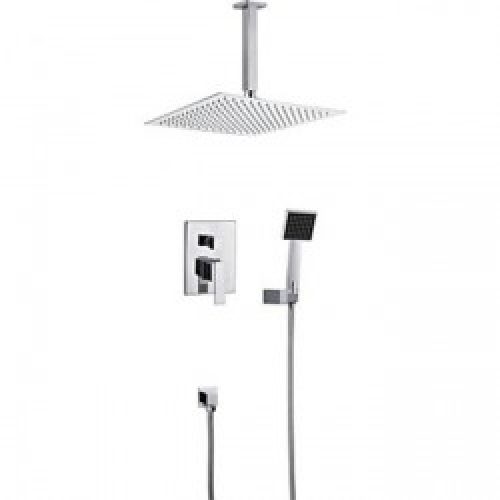 Robinet de douche fixation murale, tête de douchette 12&Prime; et douchette à main