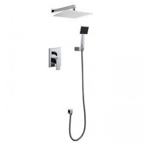 Robinet de douche moderne avec finition chromé murale et douchette