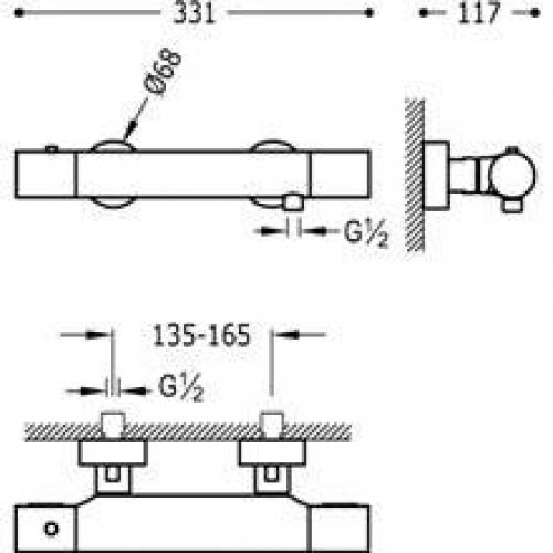 Robinet de douche MONO-TERM Tres