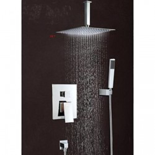 Robinet de douche mural avec tête de douche 12&Prime; en acier inoxydable et douchette à main
