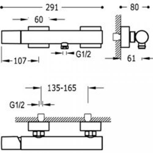 Robinet de douche noir PROJECT TRES