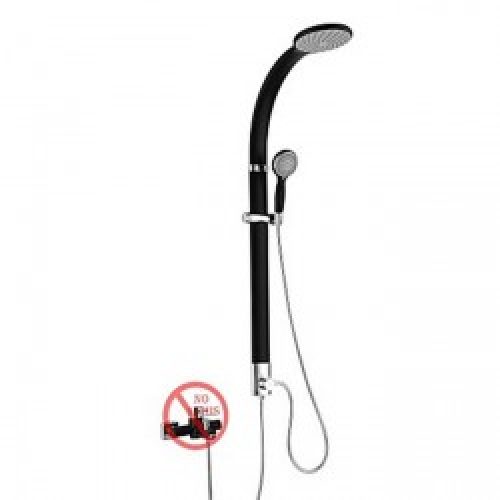 Robinet de douche peint en noir en alliage d&rsquo;allumium avec douche pluie