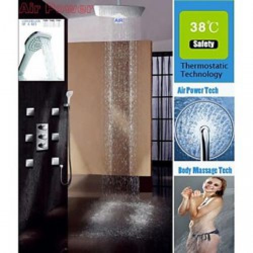 Robinet de douche thermostatique avec tête de douche ultra-mince