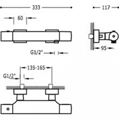 Robinet de douche thermostatique ECO PROJECT TRES