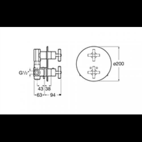 Robinet de douche thermostatique encastré Loft…