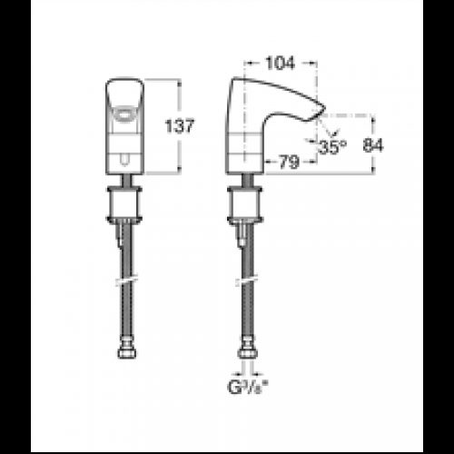 Robinet de lavabo alimentation réseau M3 Roca