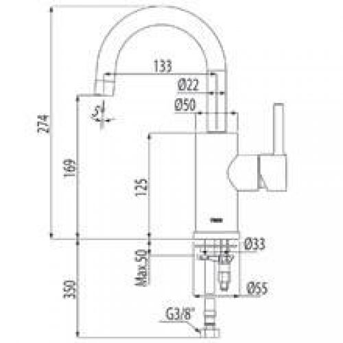 Robinet de lavabo Alplus 27,4cm de haut avec…