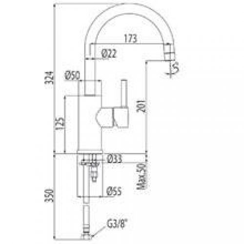 Robinet de lavabo Alplus 32,4cm de haut avec…