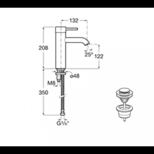 Robinet de lavabo avec bec Mezzo Roca
