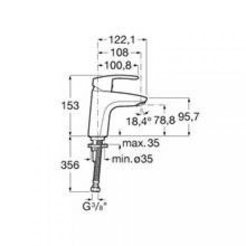 Robinet de lavabo avec corps lisse Monodin-N Roca