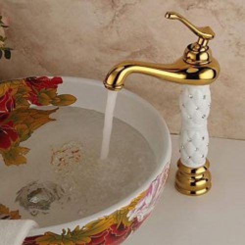Robinet de lavabo avec mitigeur, style antique et finition en laiton (Ti-PVD)