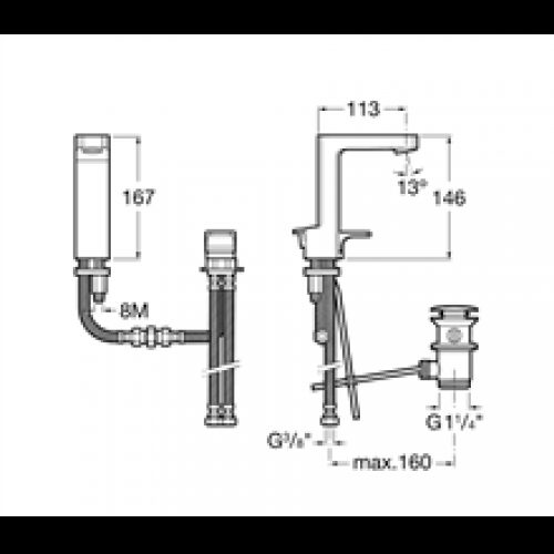 Robinet de lavabo avec poignée détachée L90 Roca