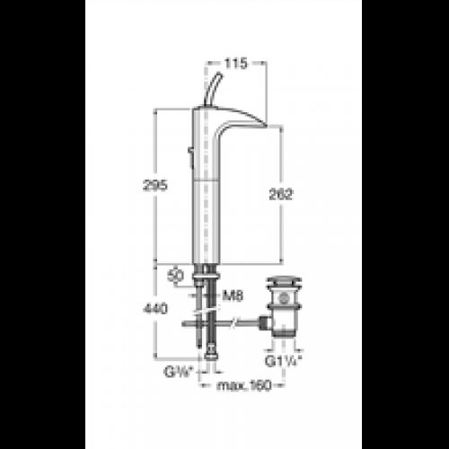 Robinet de lavabo bec haut Evol Roca
