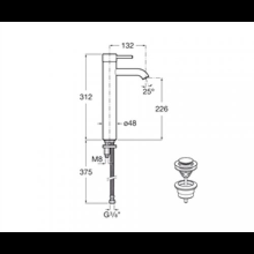 Robinet de lavabo bec haut Lanta Roca