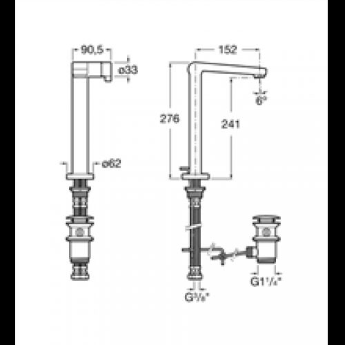 Robinet de lavabo bec haut Singles Roca