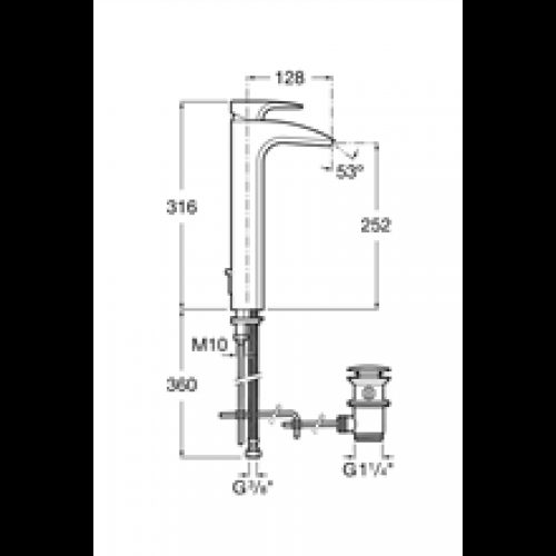 Robinet de lavabo bec haut Thesis Roca