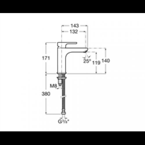 Robinet de lavabo bec mezzo L20 Roca