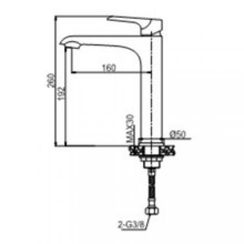 Robinet de lavabo blanc haut Dann