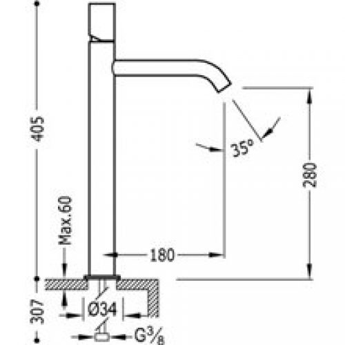 Robinet de lavabo Blanc L TUB TRES STUDY