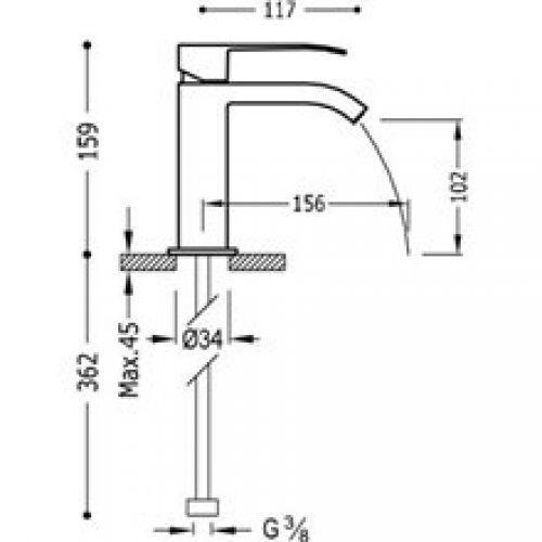 Robinet de lavabo blanc TRES S CUADRO