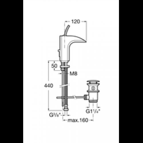 Robinet de lavabo cascade Evol Roca