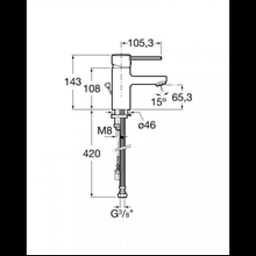 Robinet de lavabo chainette rétractable Targa Roca