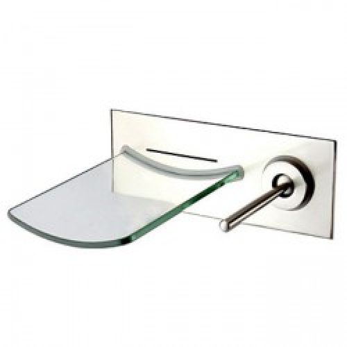 Robinet de lavabo contemporain avec bec en verre